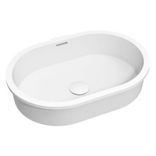 Sub 493mm Matte White Oval Undermount Basin with Overflow